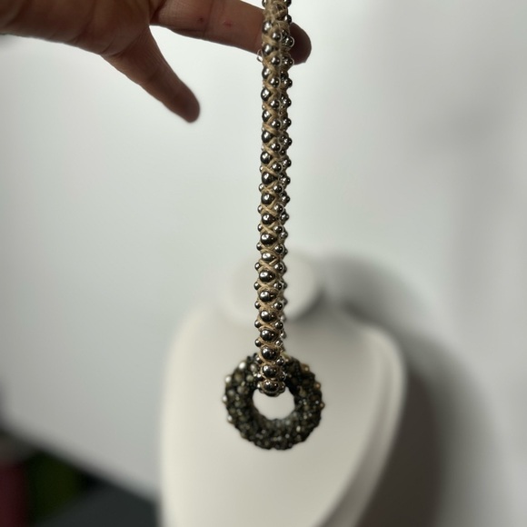 Artisan Bohemian Vintage Beaded Donut Pendant Jute Braided‎ Statement Necklace - Picture 12 of 16